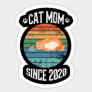 Cat Mom Since 2020 Sticker